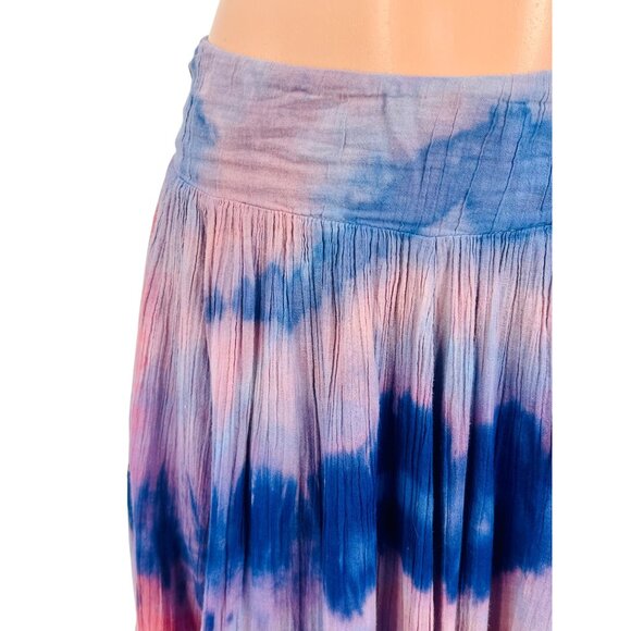 RARE Vintage Free People Hippie Tie Dye Gauzy Flowy Maxi Skirt Coastal Boho Y2K - Picture 4 of 16
